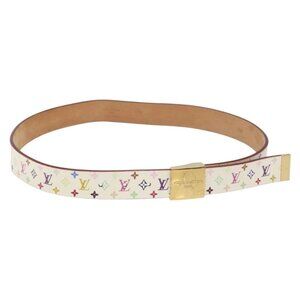 LOUIS VUITTON Monogram Multicolor Ceinture Care Belt White